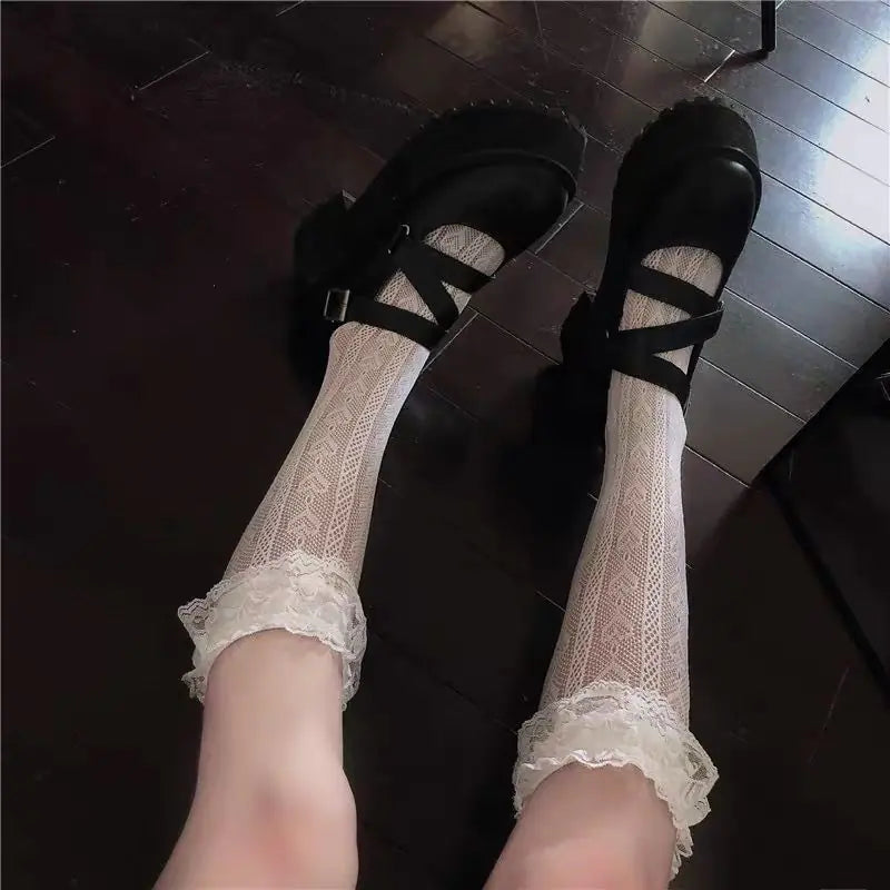Japanese Hollow Net Stockings for Women - Soft Design