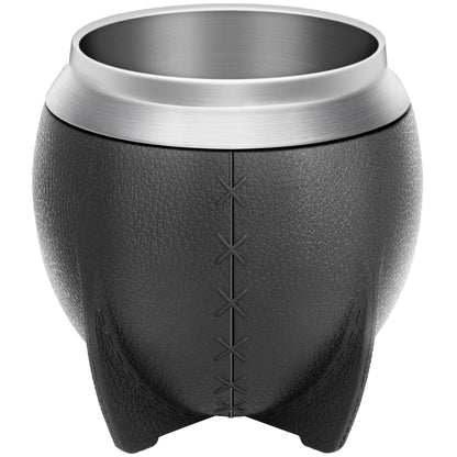 Beruth Bombilla Yerba Mate Gourd 9.5oz Stainless Steel Tea Cup Set Double Walled Heat Insulation Anti Scalding Coffee Mug Vacuum Mug Portable Insulated Beverage Cup for Hot and Cold Drinks(Black)