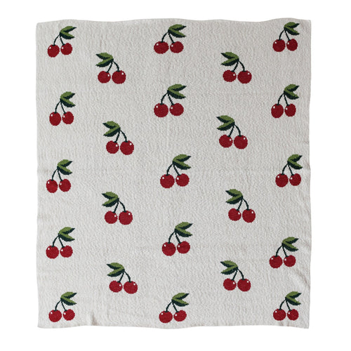Cherries Knit Baby Blanket