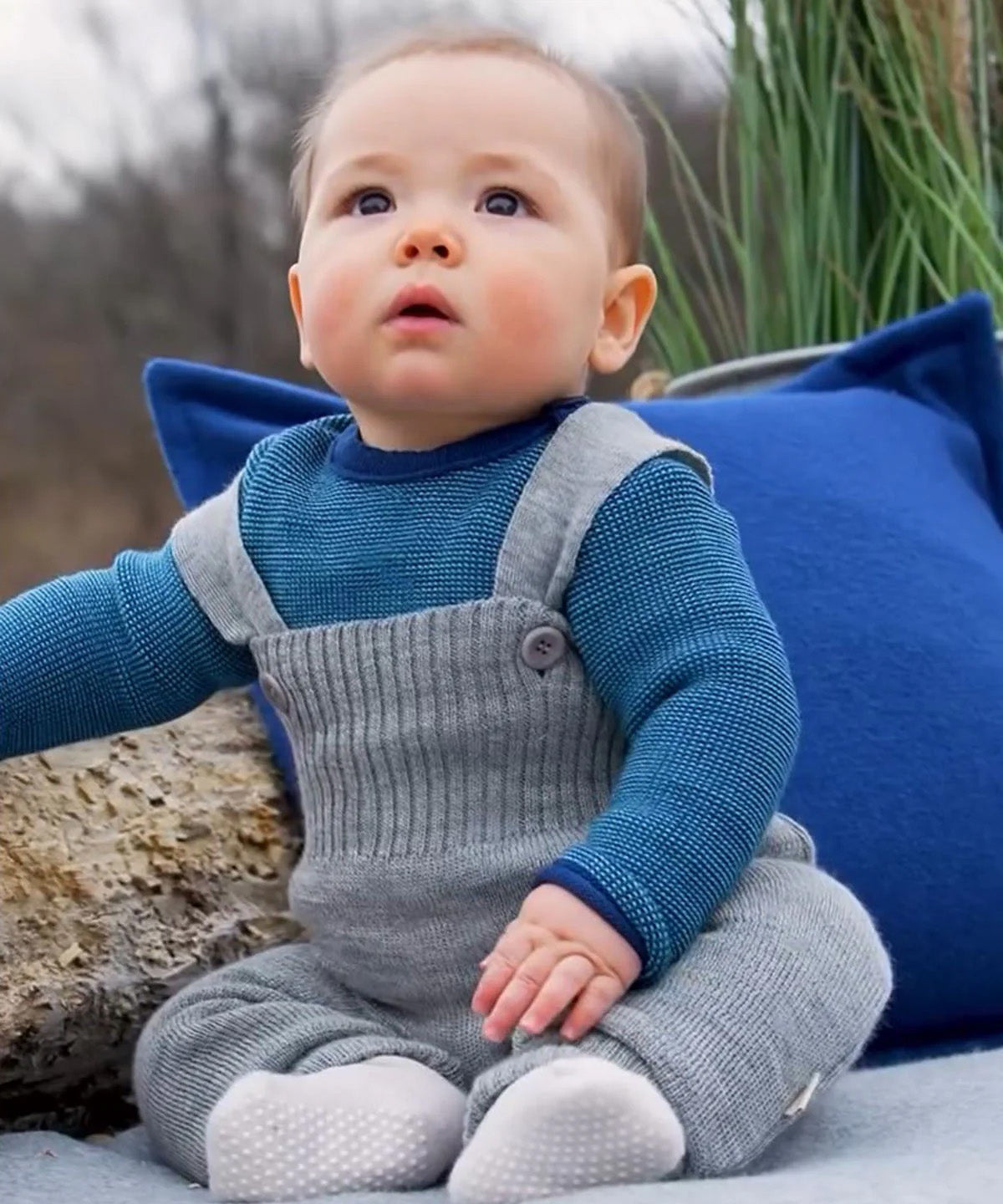 Disana Merino Wool Dungarees - Grey