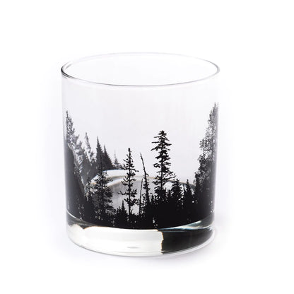 Black Lantern Single Whiskey Glass - Old Fashioned Glass for Men - 11oz. Low Baller Tumbler Solid Base - Bourbon Glass - Cocktail & Everyday Use Drinking Glasses for Nature Lovers (One 11oz. Glass)