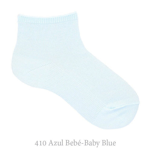 Elasticated Cotton Ankle Socks - Baby Blue