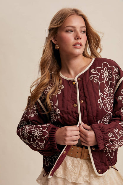 Embroidered Quilted Western Jacket