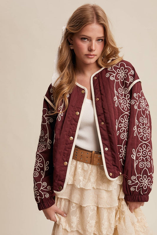 Embroidered Quilted Western Jacket
