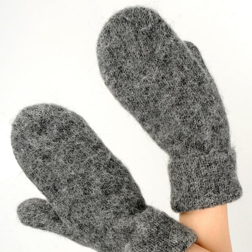 Icelandic Wool Mittens - Solid Grey
