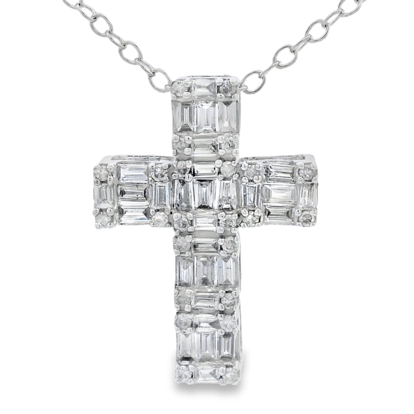 .50ct Diamond Cross Religious Pendant 10KT White Gold