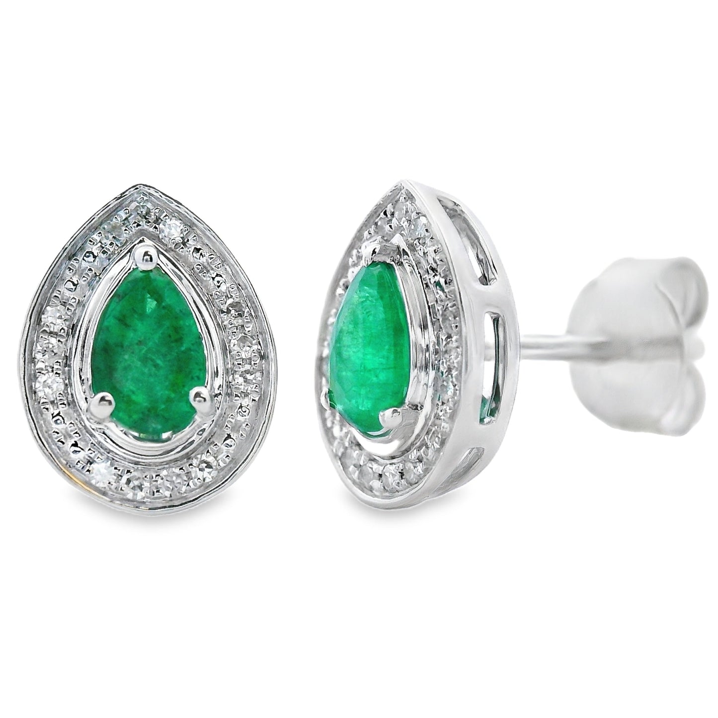 .45ct Emerald Diamond Stud Earrings 10KT White Gold