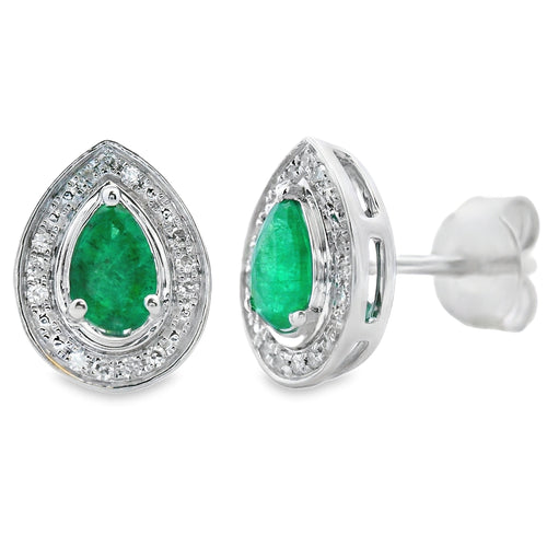 .45ct Emerald Diamond Stud Earrings 10KT White Gold