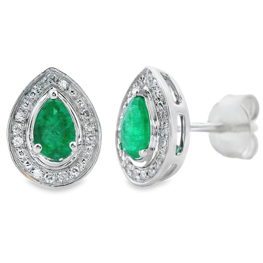 .45ct Emerald Diamond Stud Earrings 10KT White Gold