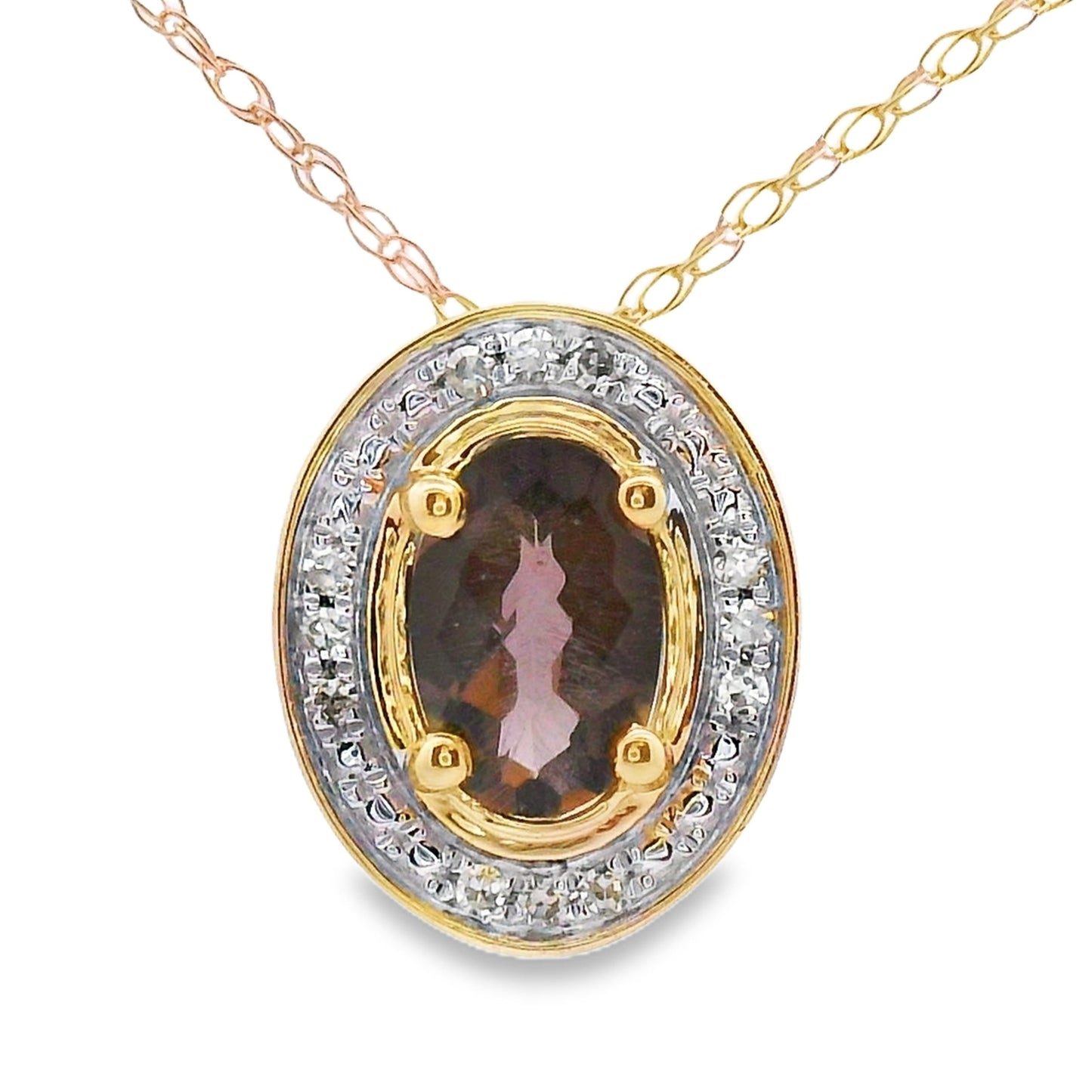 .39ct Quartz Diamond Fashion Pendants 10KT Yellow Gold