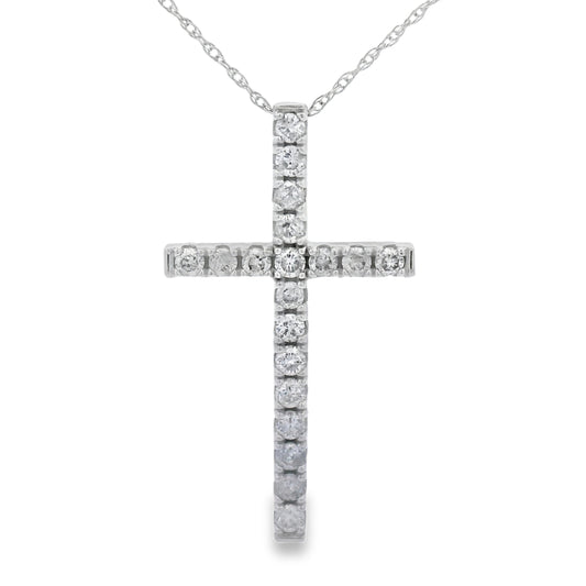 .50ct Diamond Cross Religious Pendant 14KT White Gold