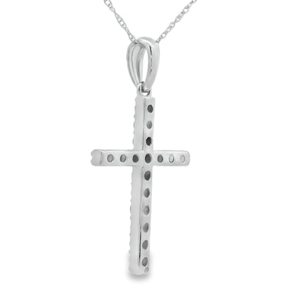 .45ct Diamond Cross Religious Pendant 14KT White Gold