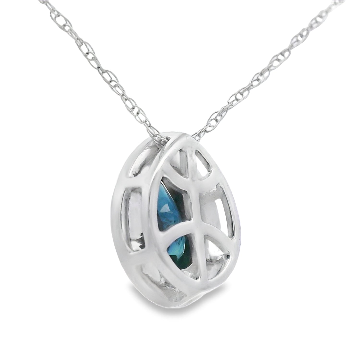 .54ct Sapphire Diamond Fashion Pendants 10KT White Gold