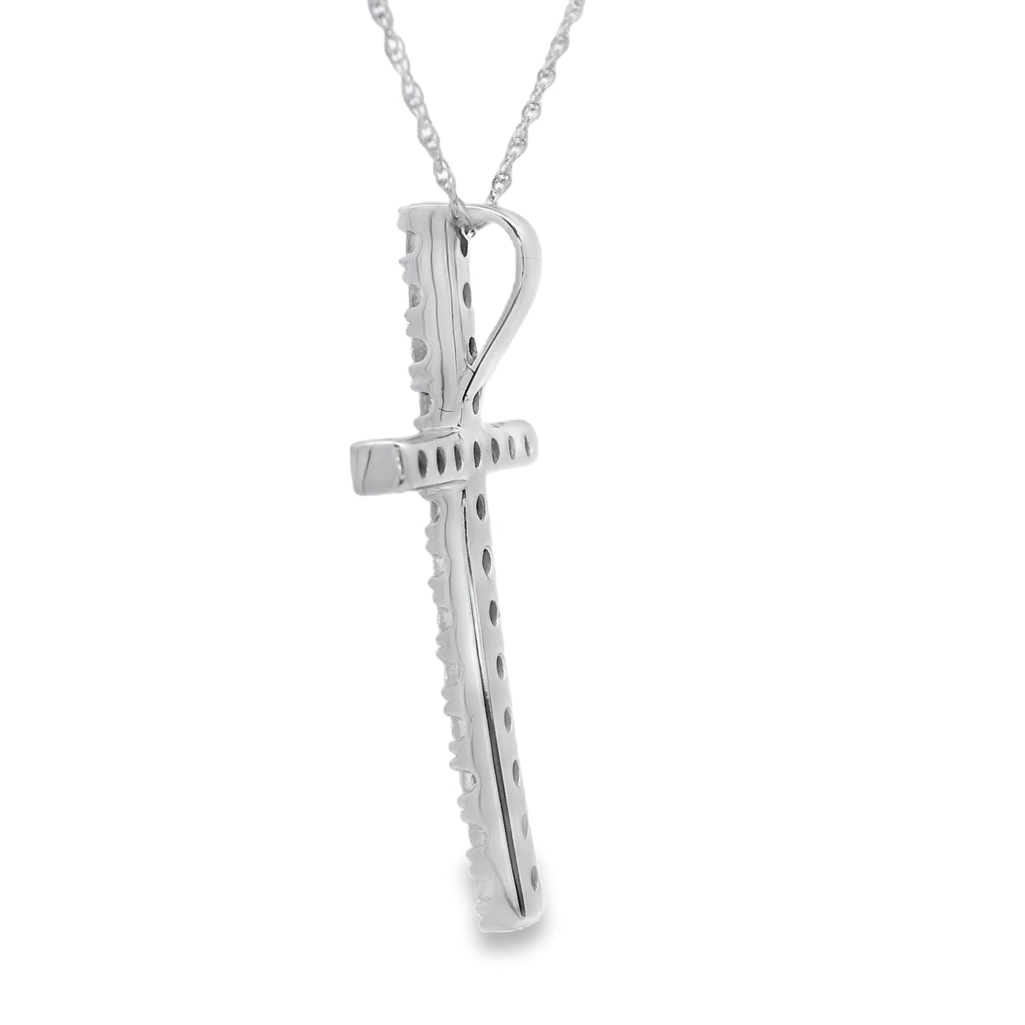 .50ct Diamond Cross Religious Pendant 14KT White Gold