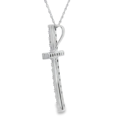 .50ct Diamond Cross Religious Pendant 14KT White Gold