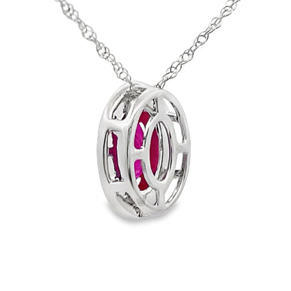 .63ct Ruby Diamond Fashion Pendants 10KT White Gold