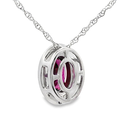 .52ct Garnet Diamond Fashion Pendants 10KT White Gold