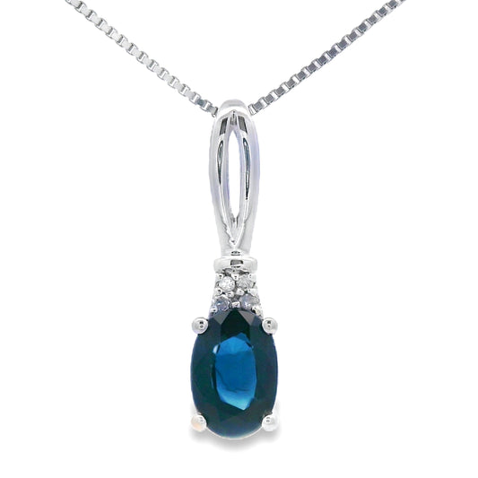 .34ct Sapphire Diamond Fashion Pendants 10KT White Gold