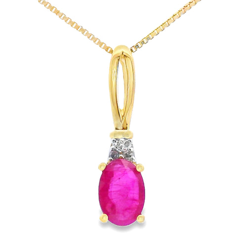 .38ct Ruby Diamond Fashion Pendants 10KT Yellow Gold