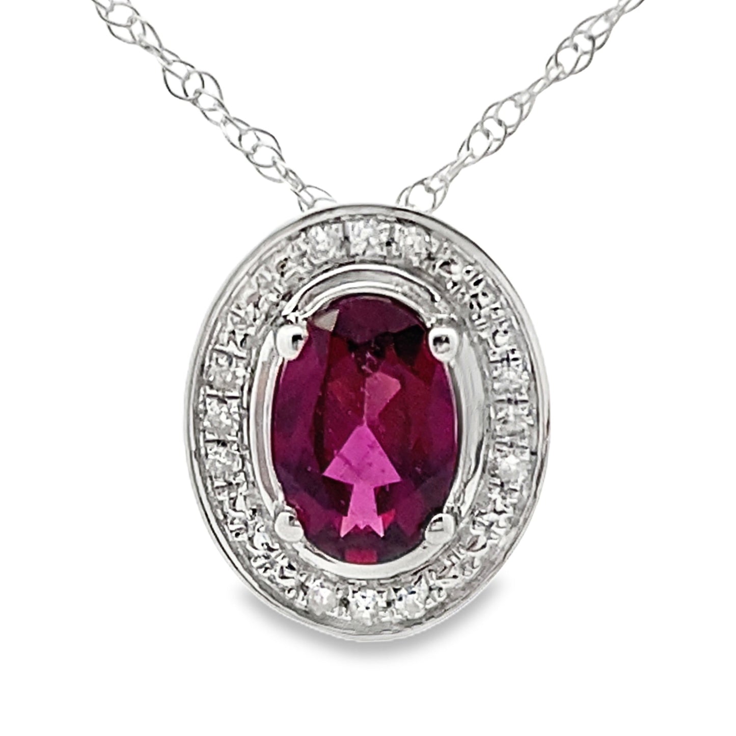 .52ct Garnet Diamond Fashion Pendants 10KT White Gold
