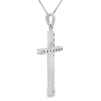 .25ct Diamond Cross Religious Pendant 14KT White Gold