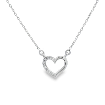 .03ct Diamond Heart Love Pendant 14KT White Gold