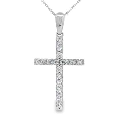 .45ct Diamond Cross Religious Pendant 14KT White Gold