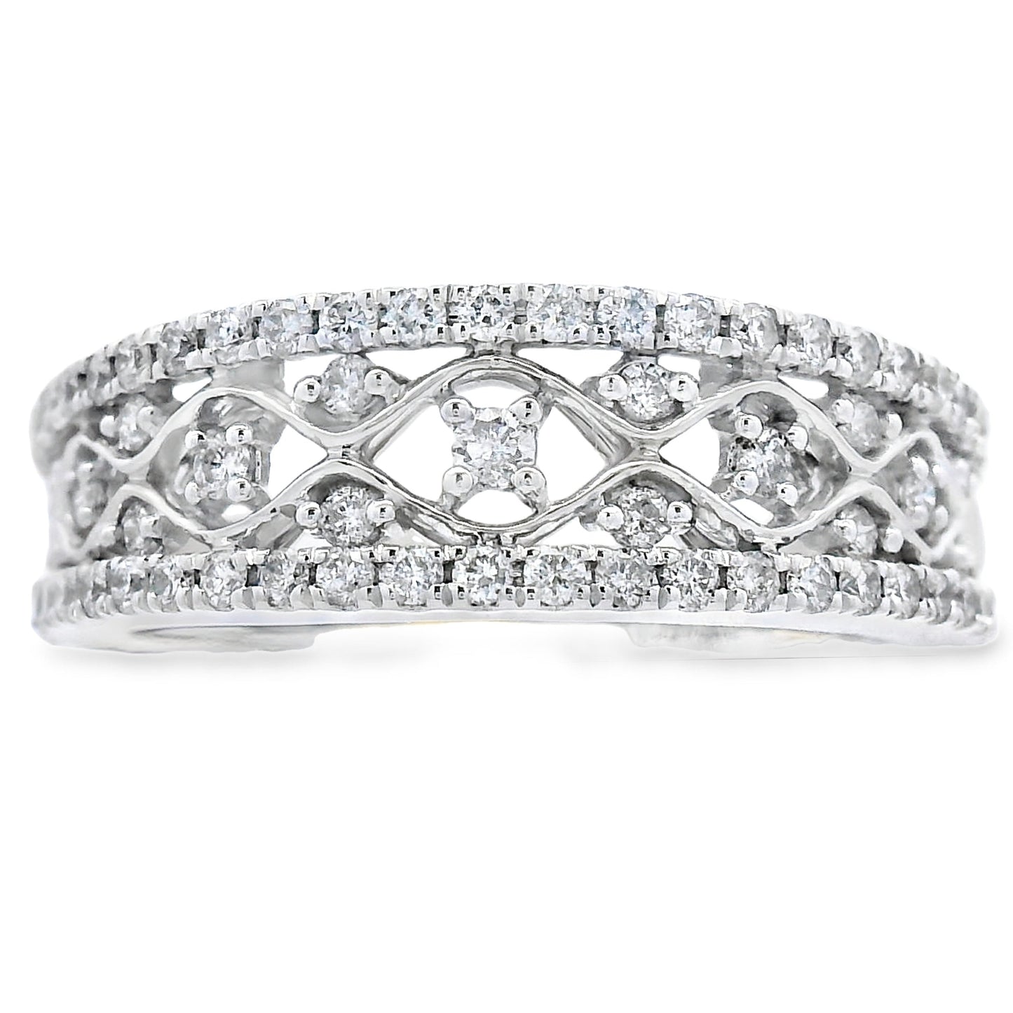 .50ct Diamond Fashion band rings 10KT White Gold