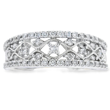 .50ct Diamond Fashion band rings 10KT White Gold