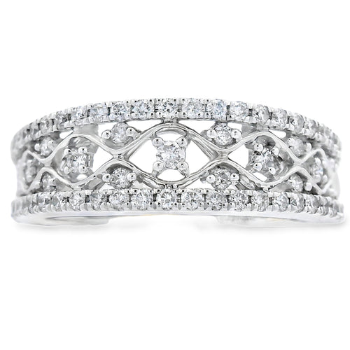 .50ct Diamond Fashion band rings 10KT White Gold
