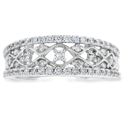 .50ct Diamond Fashion band rings 10KT White Gold