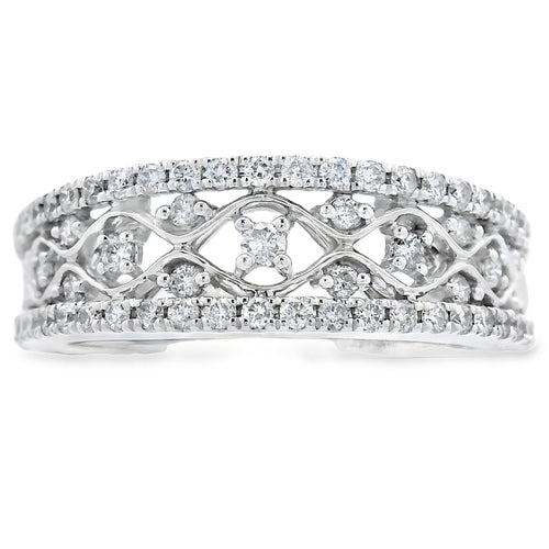 .50ct Diamond Fashion band rings 10KT White Gold