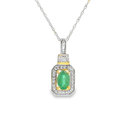 .57ct Emerald Diamond Fashion Pendants 14KT Yellow Gold