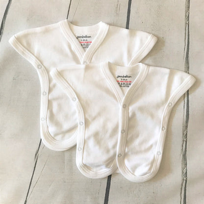 Pk.2 Incubator Premature Baby Vests - White, Pink or Blue