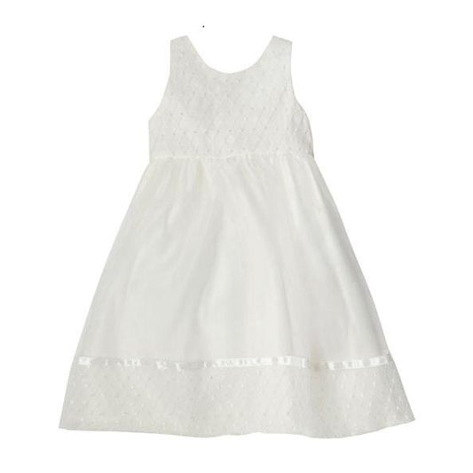 Ivory or White Christening Dress with Pearls and Headband