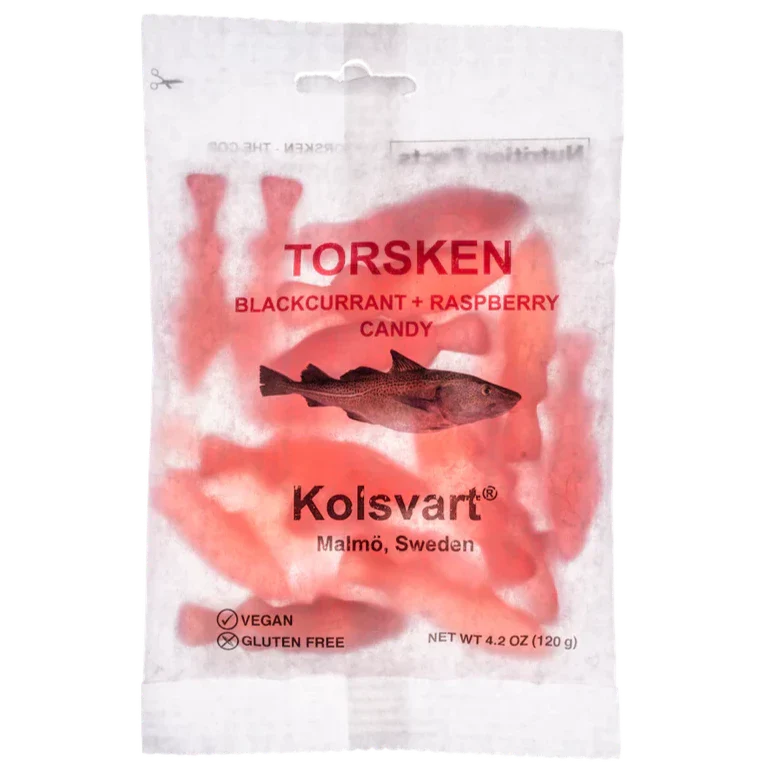 Kolsvart Raspberry and Black Currant Swedish Fish