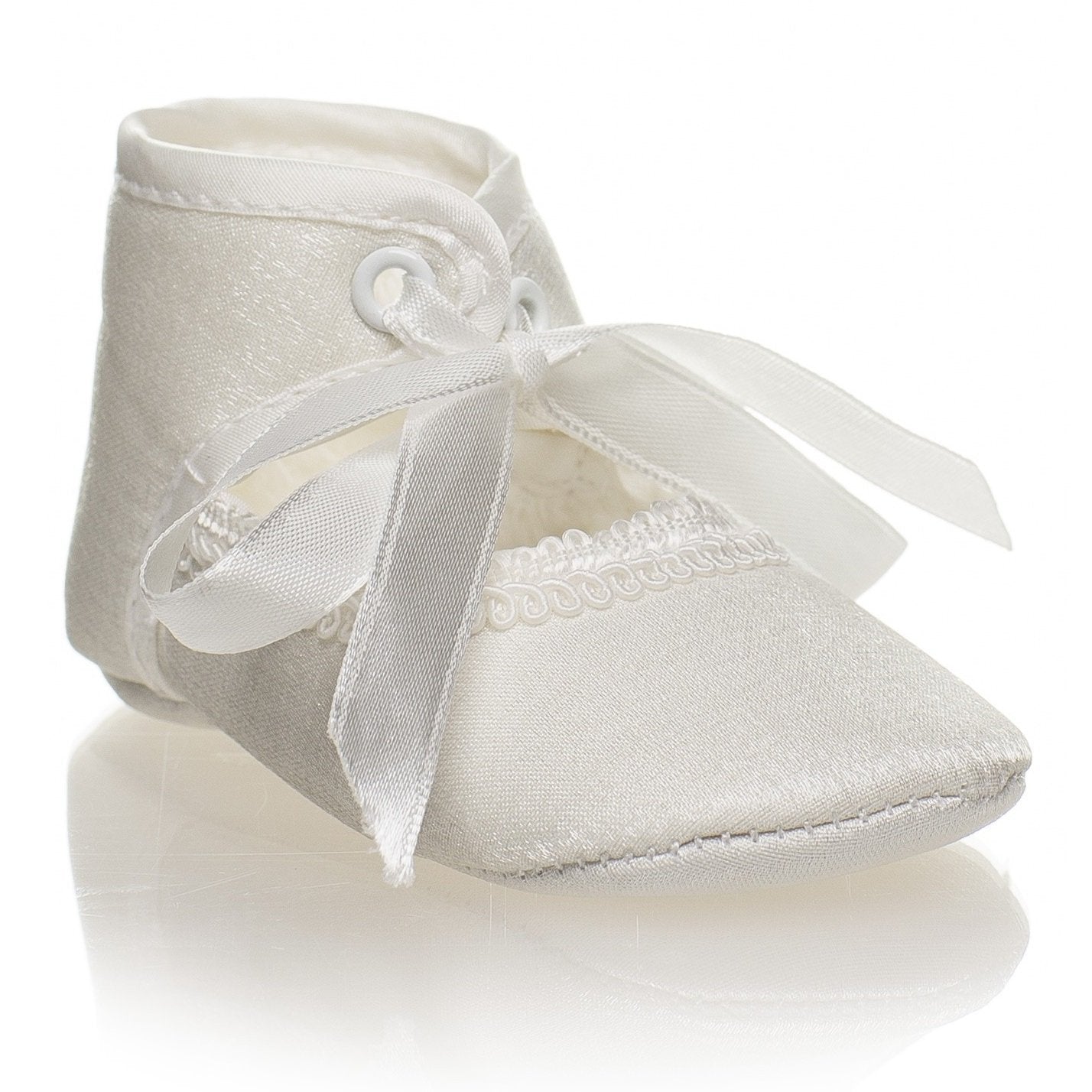 Libby Ivory or White Girls Christening Pram Shoes