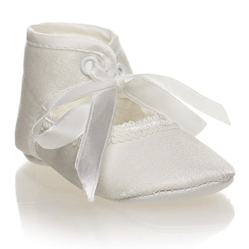 Libby Ivory or White Girls Christening Pram Shoes