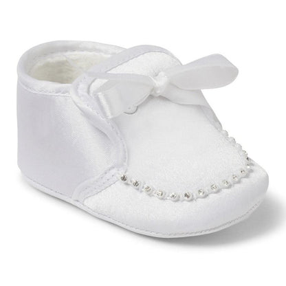 Mario Ivory or White Boys Christening Pram Shoes