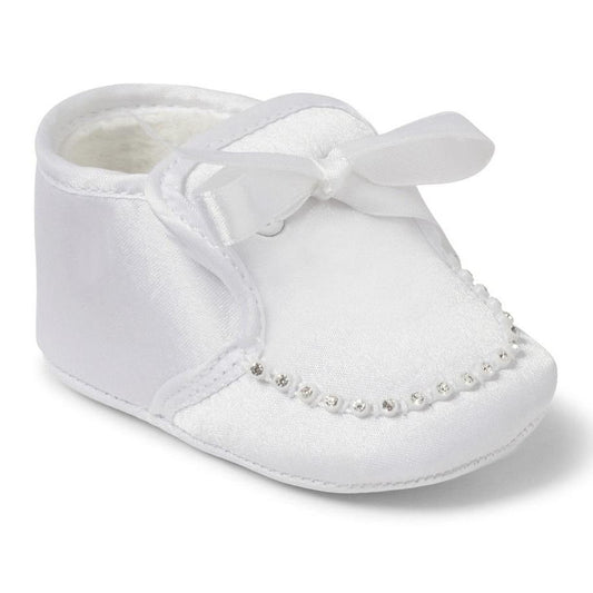 Mario Ivory or White Boys Christening Pram Shoes