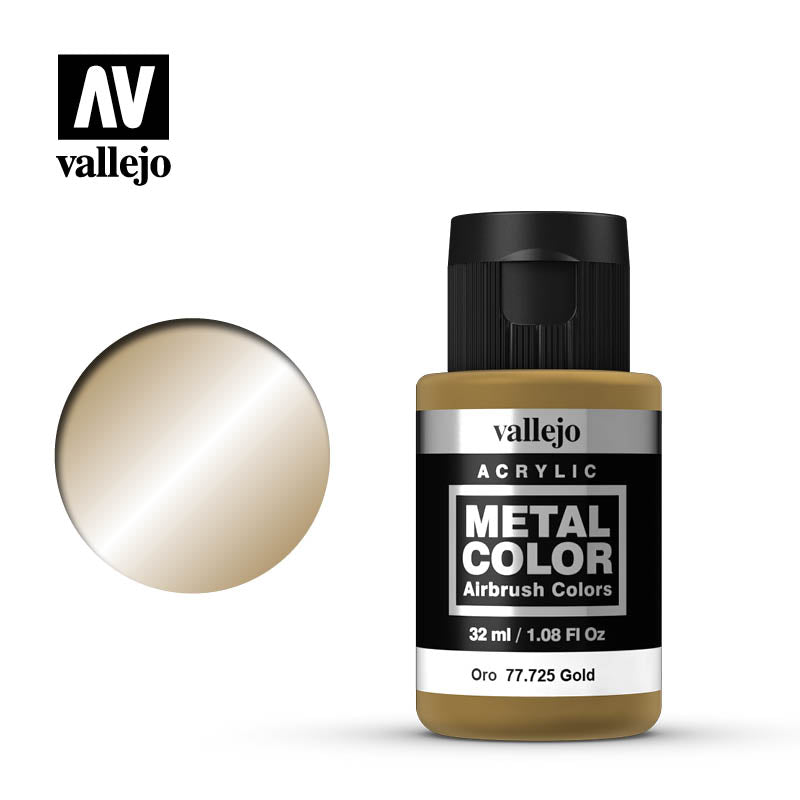 Metal Color Airbrush Colors by Vallejo - 77.725 Gold