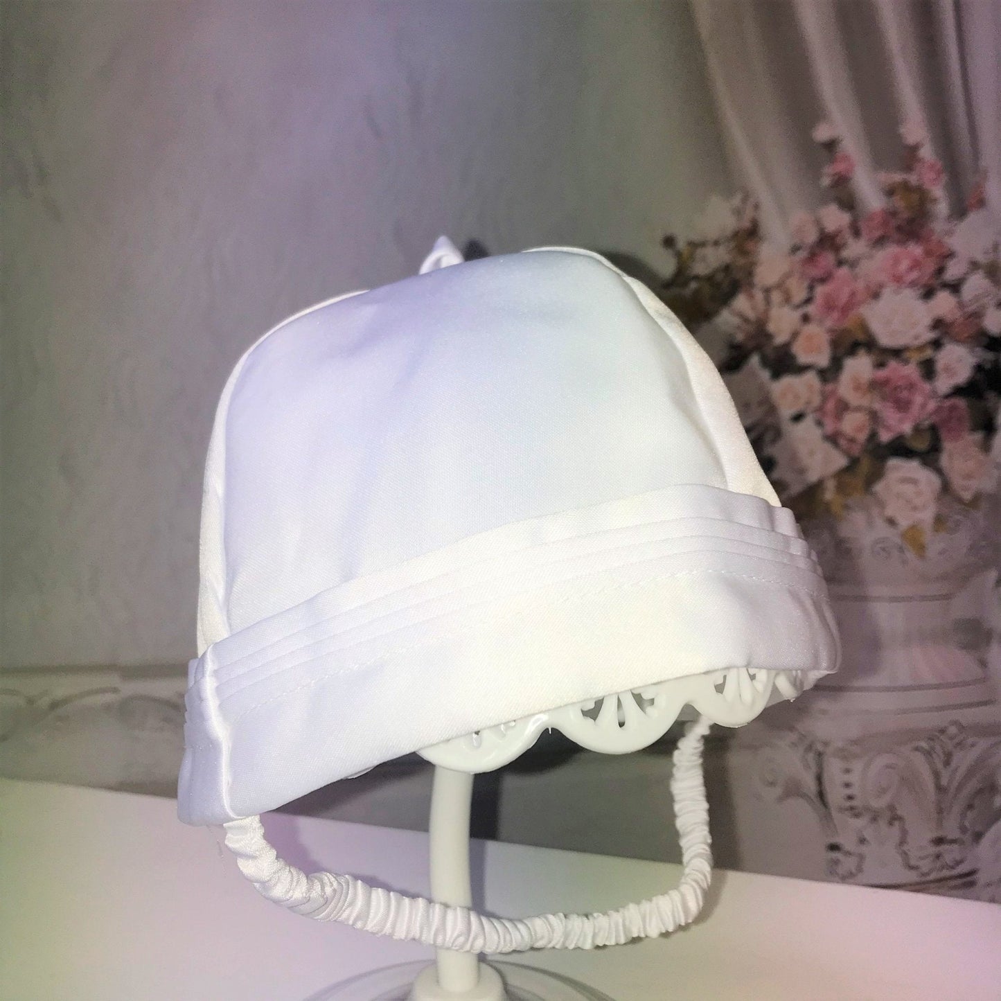 Michael Boys Ivory or White Christening Romper and Cap