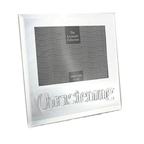 Mirrored Christening Photo Frame