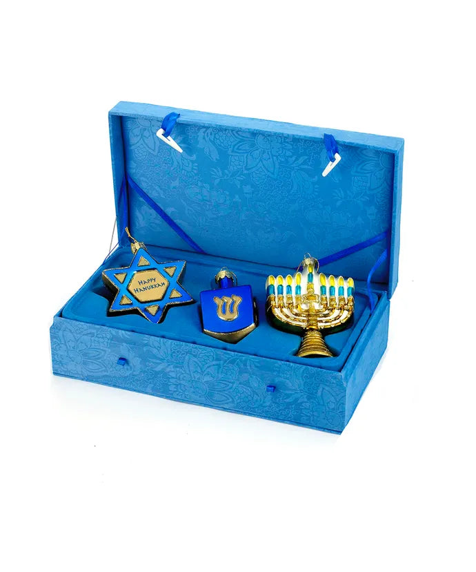 Hanukkah Boxed Glass Ornaments - Noble Gemsâ¢