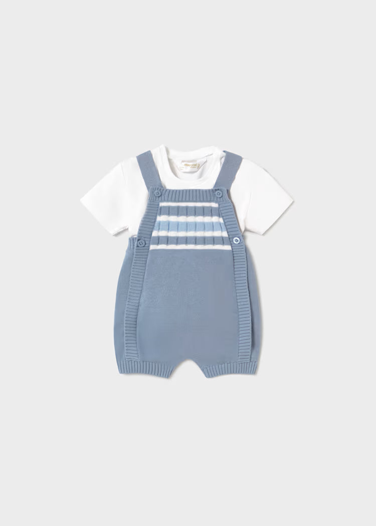 Blue Knit Romper & T-Shirt Set - Select Size