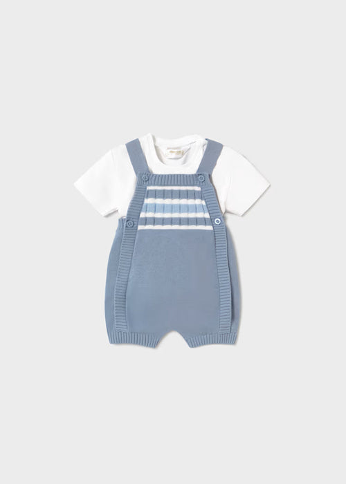 Blue Knit Romper & T-Shirt Set - Select Size