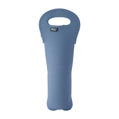 BUILT One Bottle Wine Tote Stain Tear and Water Resistant Insulated Bag For Protecting Wine Bottle While Carrying Pacific Blue