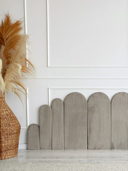 Monio - Upholstered Wall Panel Fence - Beige Corduroy