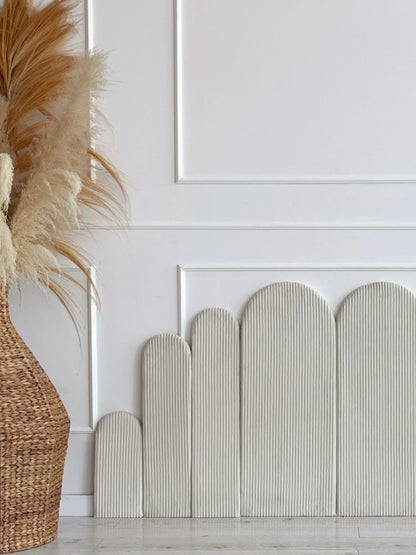 Monio - Upholstered Wall Panel Fence - Cream Corduroy