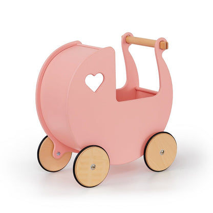 Personalised Wooden Dolls Pram - Pink, Red or White